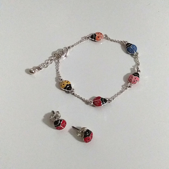 Ladybug Bracelet & Earrings Set - Picture 11 of 15